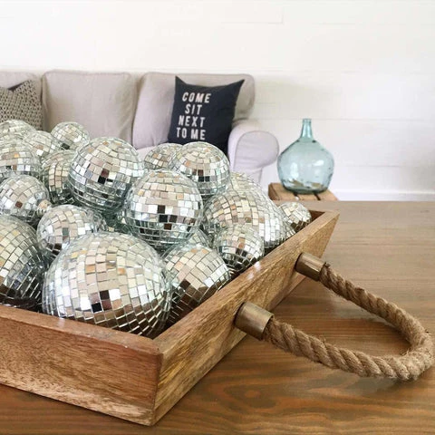 mini disco ball, muted hues
